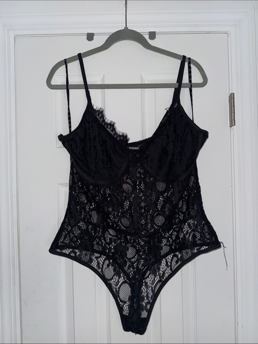 Missguided Plus Black Lace Bralette Bodysuit